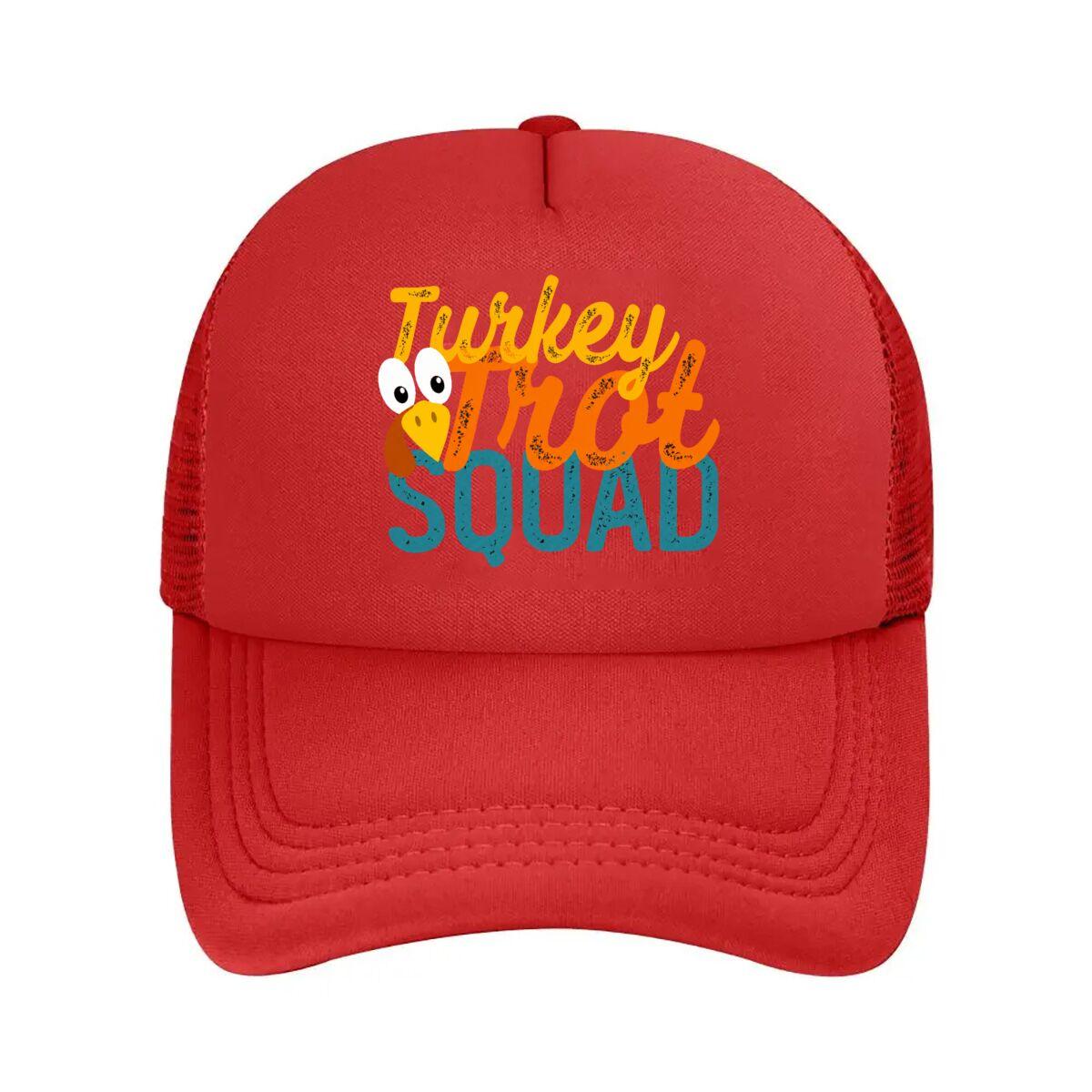 Turkey Trot Squad Thanksgiving Mesh Baseball Cap Hip Hop Adjustable