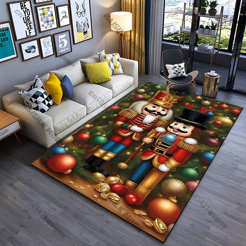 Festive nutcracker holiday decorations carpet Yoga living room room decor children's crawling mat doormat area rug
