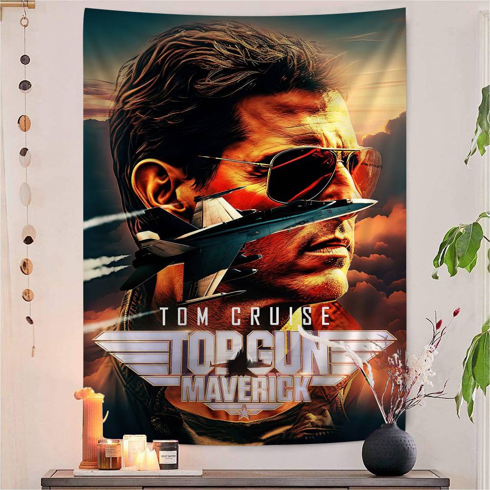 Movie Top Gun Maverick Cartoon Tapestry Art Science Fiction Room Home Decor Art Home Decor