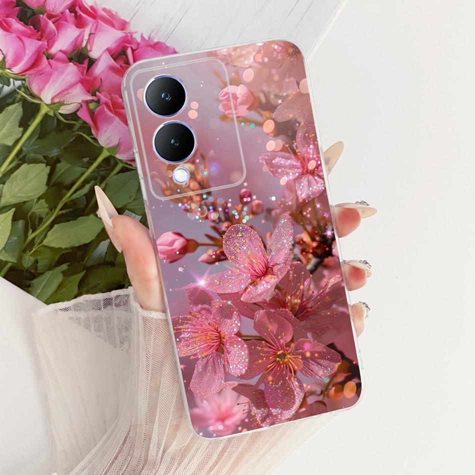 For Vivo Y17s Cute Flower Butterfly Cat Painted Case For Vivo Y17s Y 17S V2310 Soft Silicone TPU Phone Cases