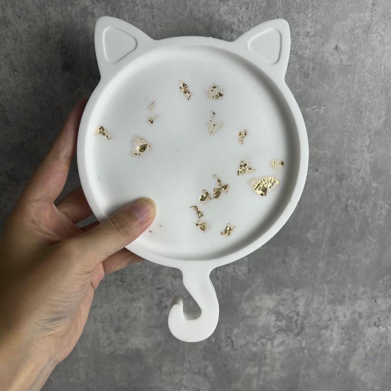 

Christmas Cat Elk Antlers Shaped Tray Silicone Molds Handmade Diy Crafts Christmas Jewelry Tools Pottery Mould Home Decorative