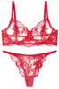 Maeau Sexy Bra and Panty Soft Floral Popular New Gift for L Women's Set, Mesh, Adjustable, Ribbon, Embroidery, Push-Up Bra, T-Back, Thin,