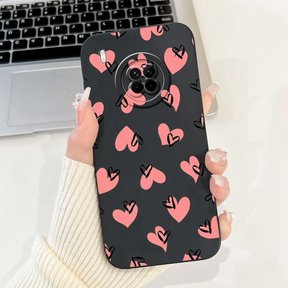 For Huawei Y9A Case Cover Luxury Fashion Flowers Kawaii Cute Cat Shockproof Phone Case For Huawei FRL-22 FRL-23 FRL-L22 FRL-L23