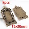 3-10pcs 18x25mm 19x38mm 25x50mm Inner Size Rectangle Pendant Cabochons Blank Base Setting Tray DIY Jewelry Making Accessories