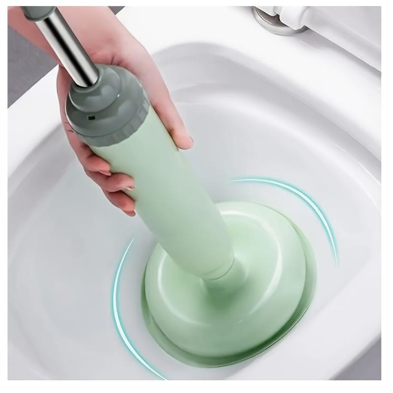 Flexible High-pressure Toilet Plunger, Manual Non-rechargeable Drain Pipe Clog Remover, Durable Plastic Pipe Dredging Equipment