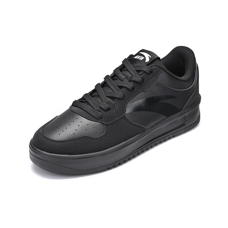 New Anta Cushioning, Wear Resistant Low Top Skateboard Shoes Men's Basic Black 912538003Q-2