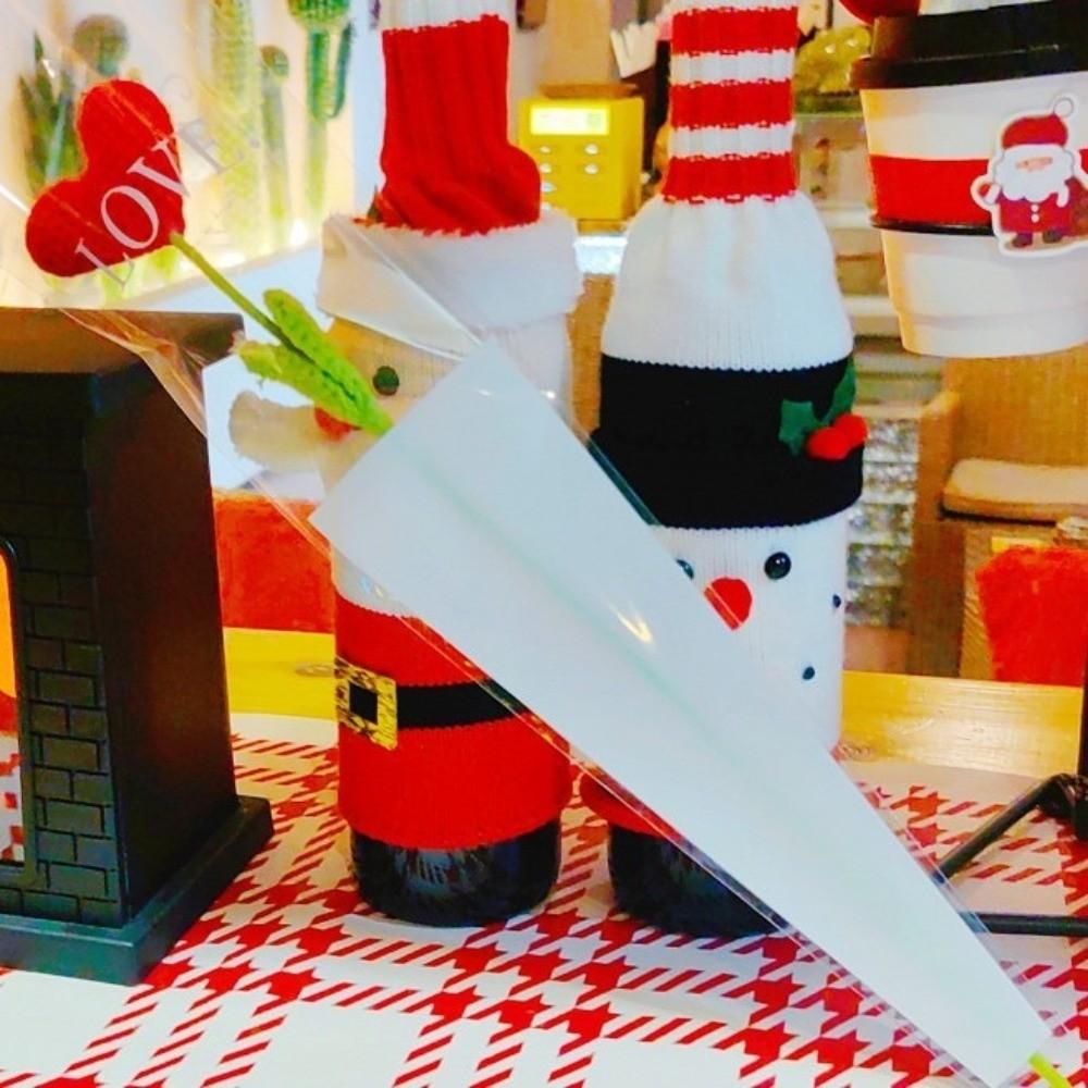 1pcs Red Heart Shaped Knitted Flower Knit Plant Valentine's Day Mothers Day Gift Crochet Flower Bouquet Home Decor Handmade