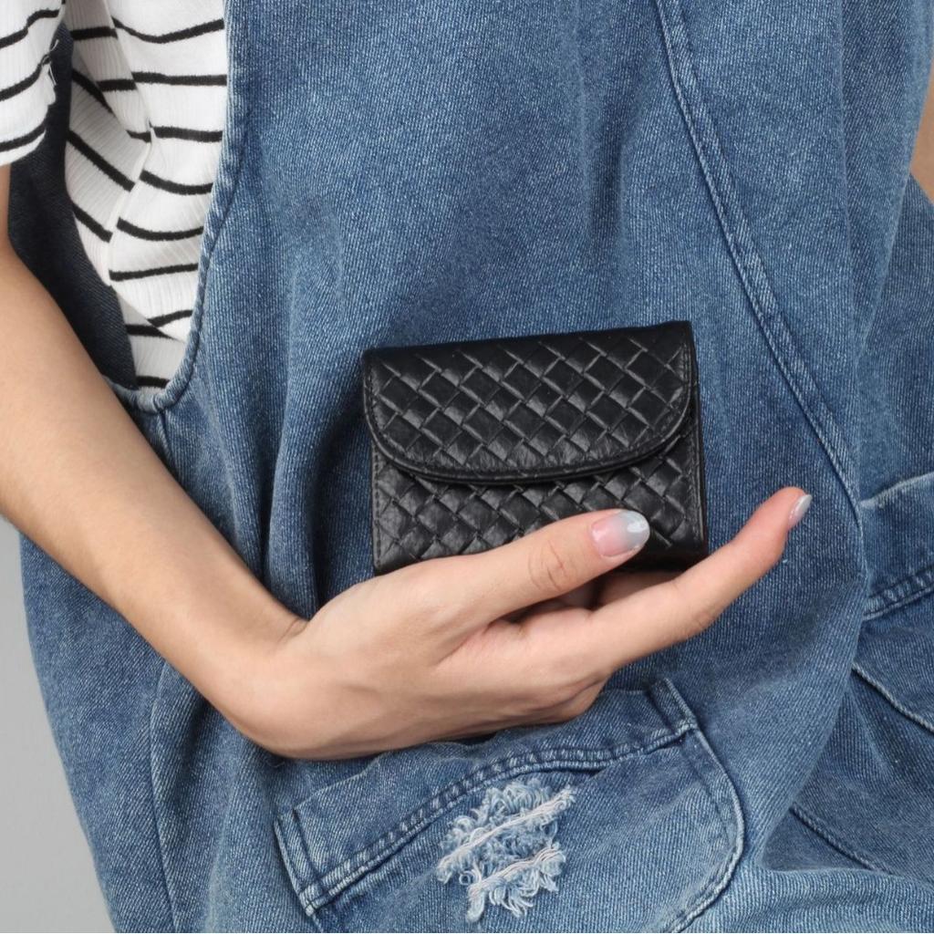 Damski portfel ze skóry bydlęcej, Mały, Prosty i Wygodny, Wielokolorowy, Ręczny, Zapinany na zamek, Organizer na karty