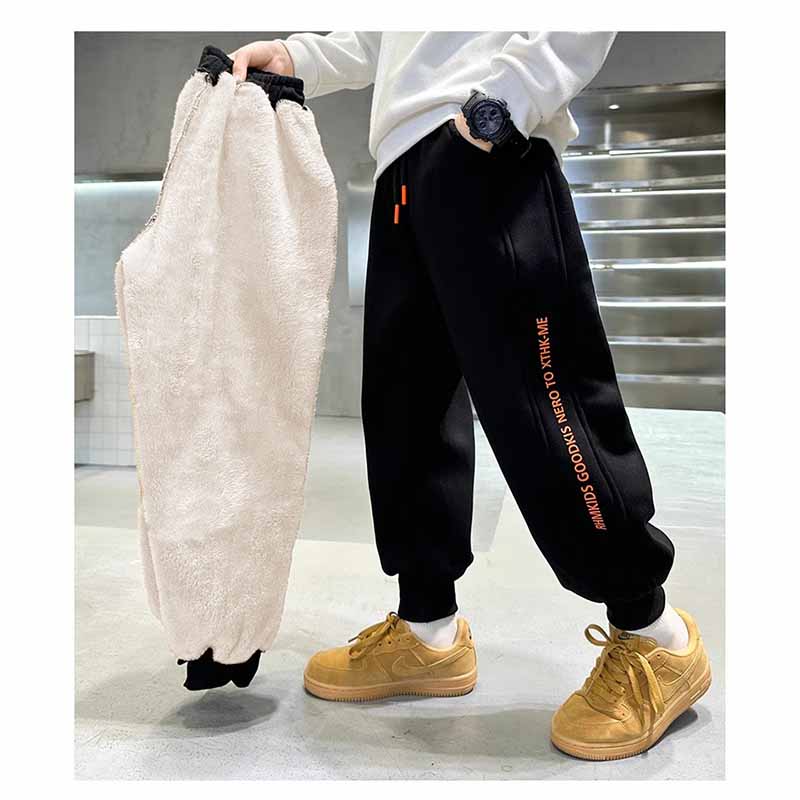 Jongens Plus Fluweel Broeken Kinderen Dikke Broeken Winter Warm Gevoerde Joggingbroeken Kinderen Casual Onderkleding 5-14 Jaar