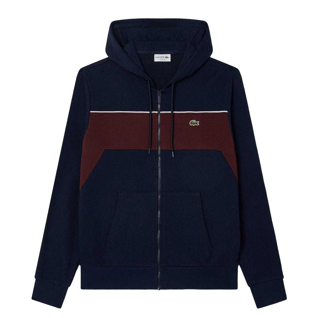Lacoste Mens Colour Block Full Zip Hoodie