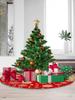 35.4inch Christmas Tree Skirts Snowflake Pattern Xmas Tree Bottom Decor Mat Printed Christmas Tree Decoration for Holiday Party
