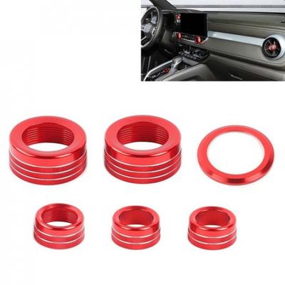 6PC Center Console 4WD AC Knob Adjust Ring Trim Cover For Chevy Colorado 24+