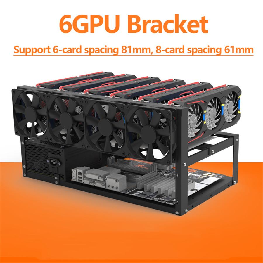 Open Air Frame Case for 6 or 8 GPU Graphics Video Cards Computer Accessories