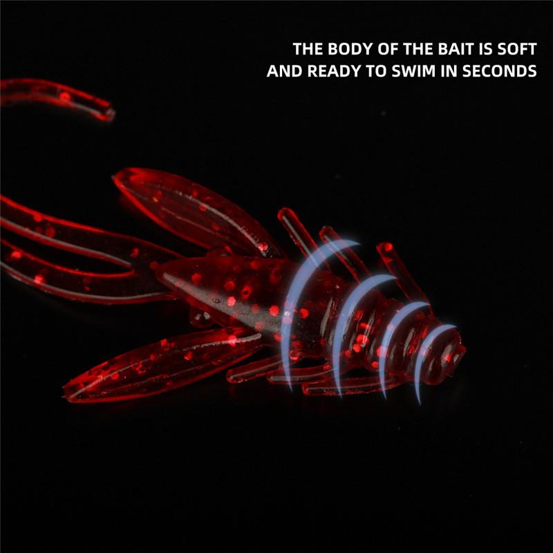 FTK Crazy Iscas 58mm/30 Pces Isca Macia Iscas De Pesca Camarão Lagosta Plástico Macio Iscas De Pesca