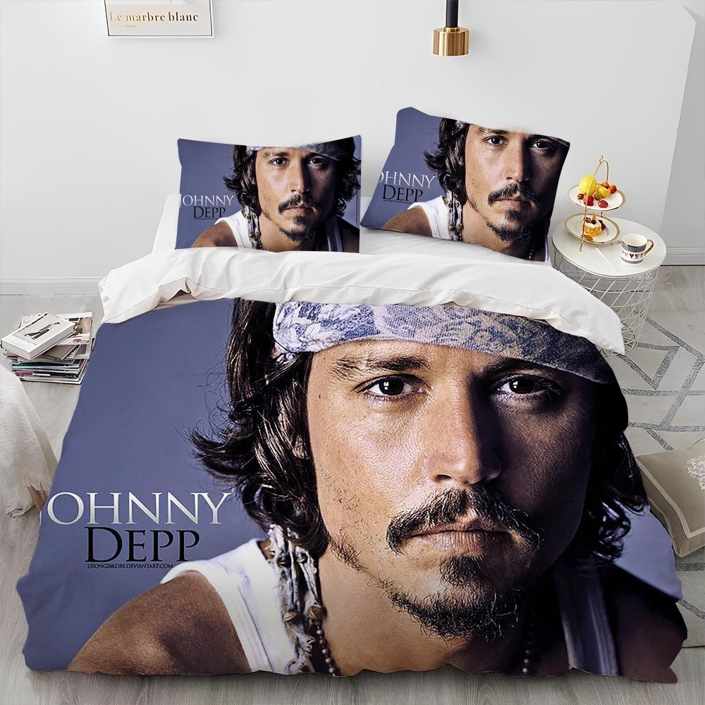 3D Printing Johnny Depp Series Comforter Bedding SetDuvet Cover Bed Set Quilt Cover PillowcaseKing Queen Size Bedding Set Kids