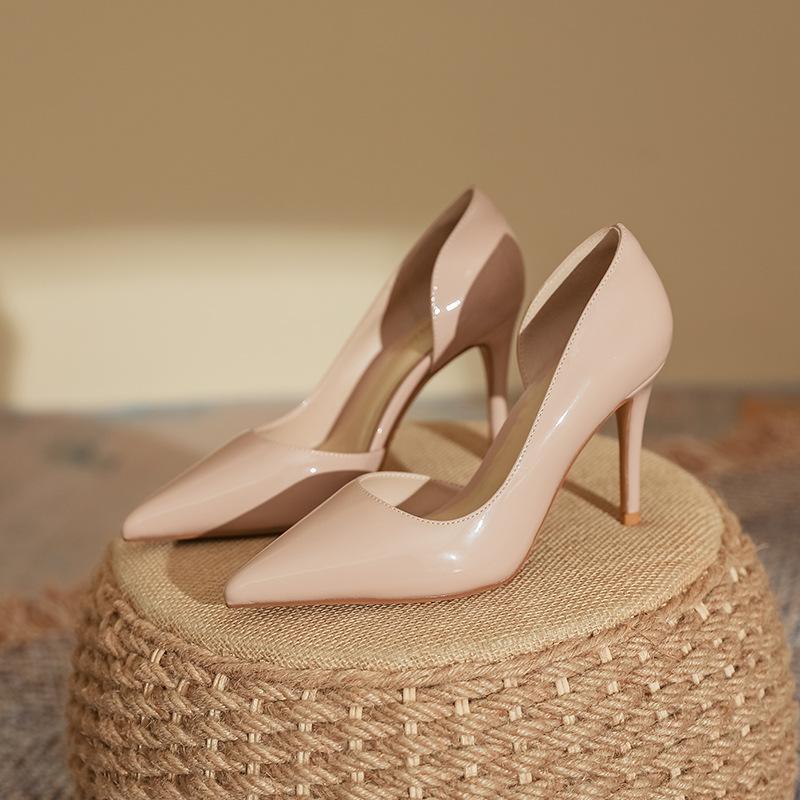 High heels women's stiletto high-end fashion shoes leather women's shoes single shoes 2025 spring women's Huizhou women's shoes spring women