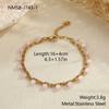 GEMCHIC Women's 18K Gold Plated Stainless Steel Layered Necklace Colorful Beads Starfish Pendant Summer Beach Clavicle Chain