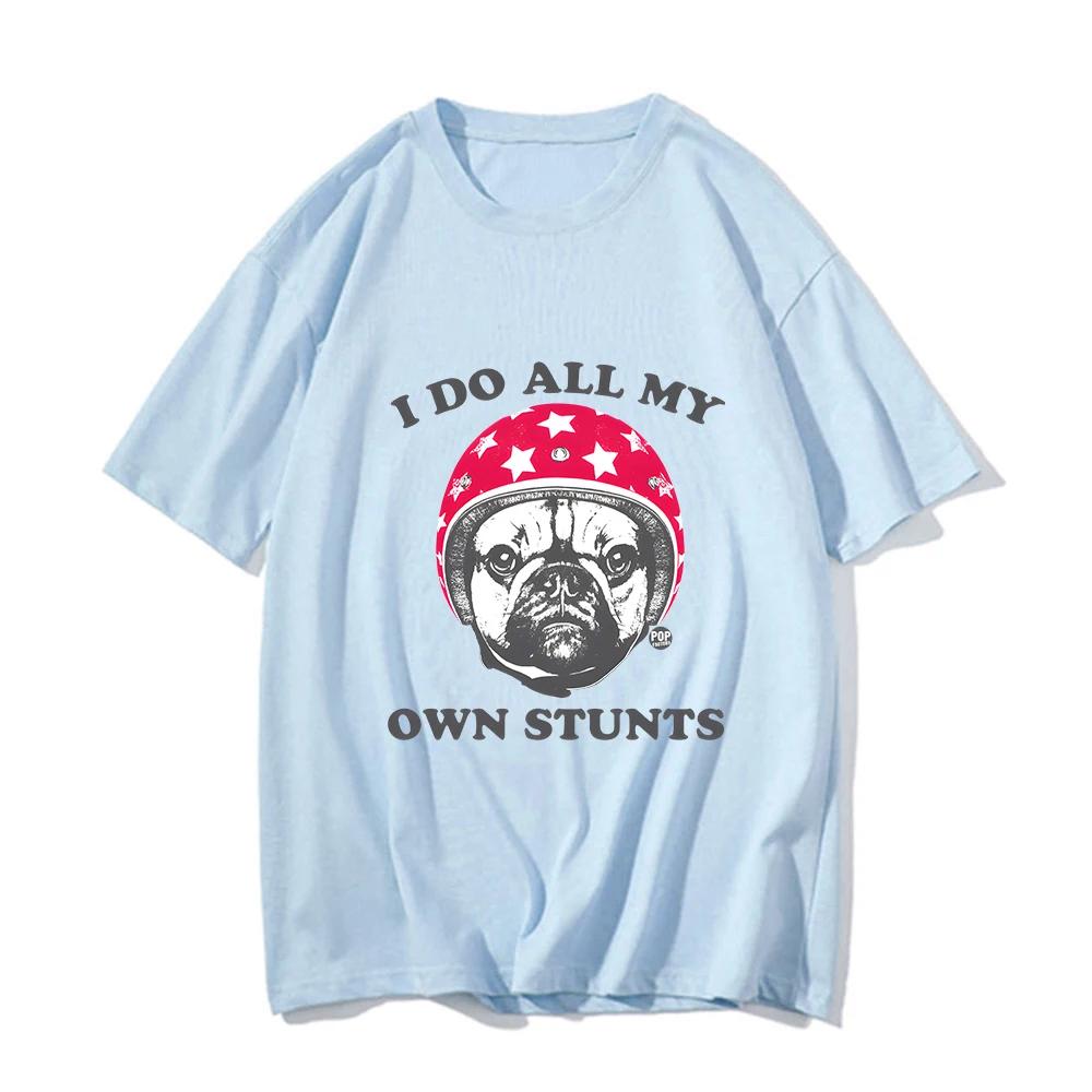 Pug Dog Shirts 100% Pure Cotton Clothes Printed Cartoon T-shirt Kawaii Pet Graphic T Shirt Loose Short Sleeve Tshirt