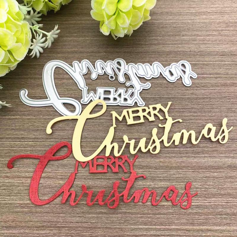 Christmas Letter Design Metal Cutting Dies Craft Embossing Scrapbooking Stamps for Card Making Decor