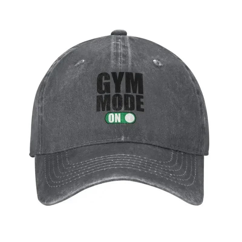 Custom Cool Cotton Sport Fitness Gym Mode On Baseball Cap for Unisex WoUnisex Adjustable Adult Dad Hat Spring