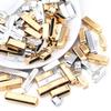 10pcs Alloy Metal End Caps Crimp Beads Clasp DIY Bracelet Necklace Flat Leather Cord End Clasps Connectors for Jewelry Making