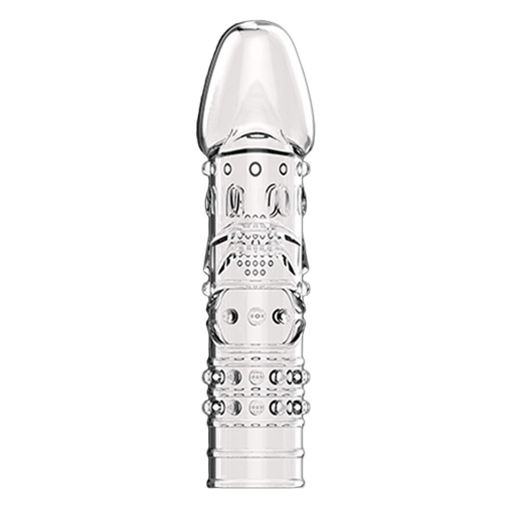 Reusable Clear Penis Extension Sleeve Girth Enhancer Delay Ejaculation Sex Toy