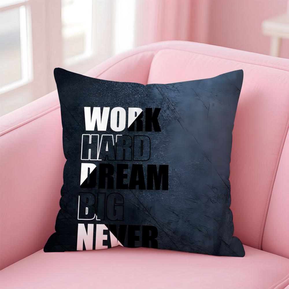 PPersonalized quotes Cushion Cover Pillow Case Soft Friendly Fabric  Concealed Zipper