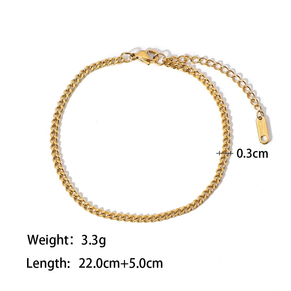 

Yori Fashion Link Chain Stainless Steel Simple Anklets for Women Waterproof Golden Metal Texture Jewelry Girl Beach Gift Man