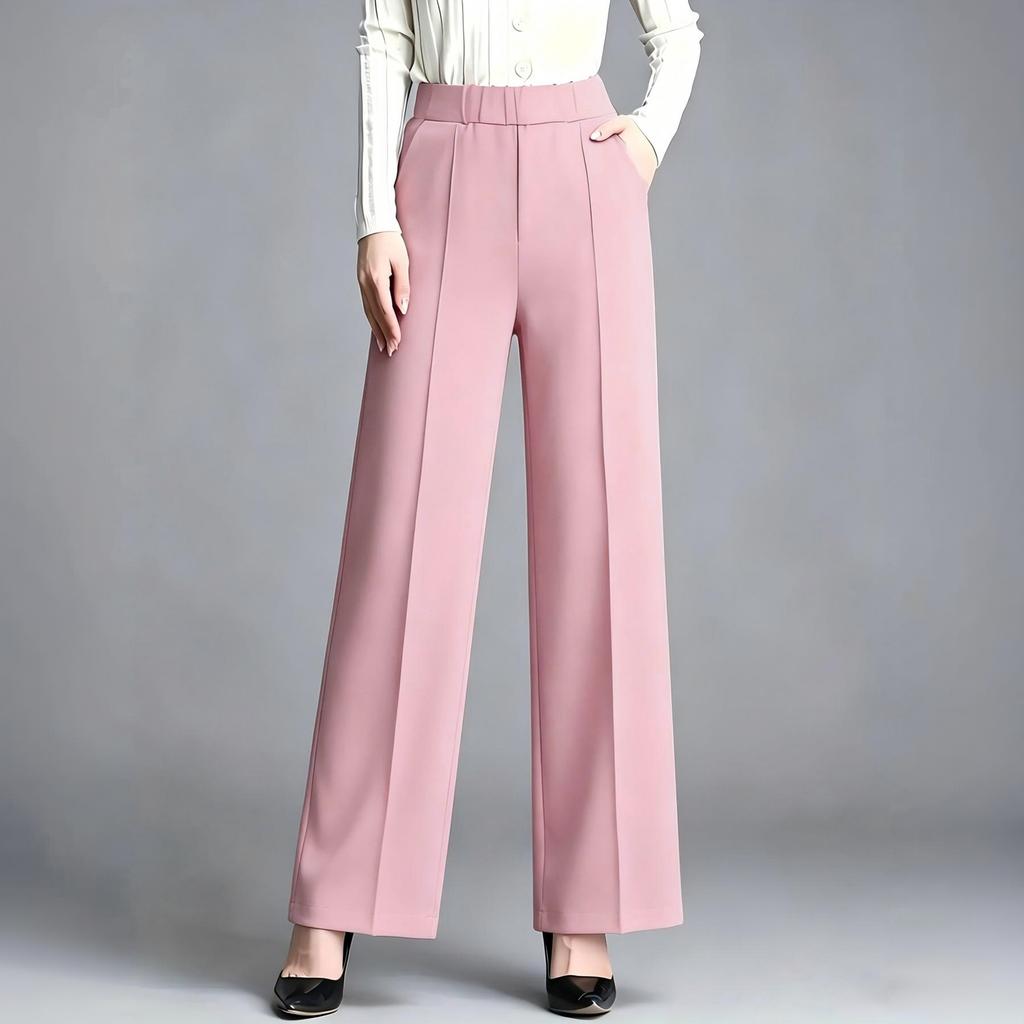 Women's High Waist Wide Leg Flowing Dress Pants with Slimming Fit for and Casual Wear