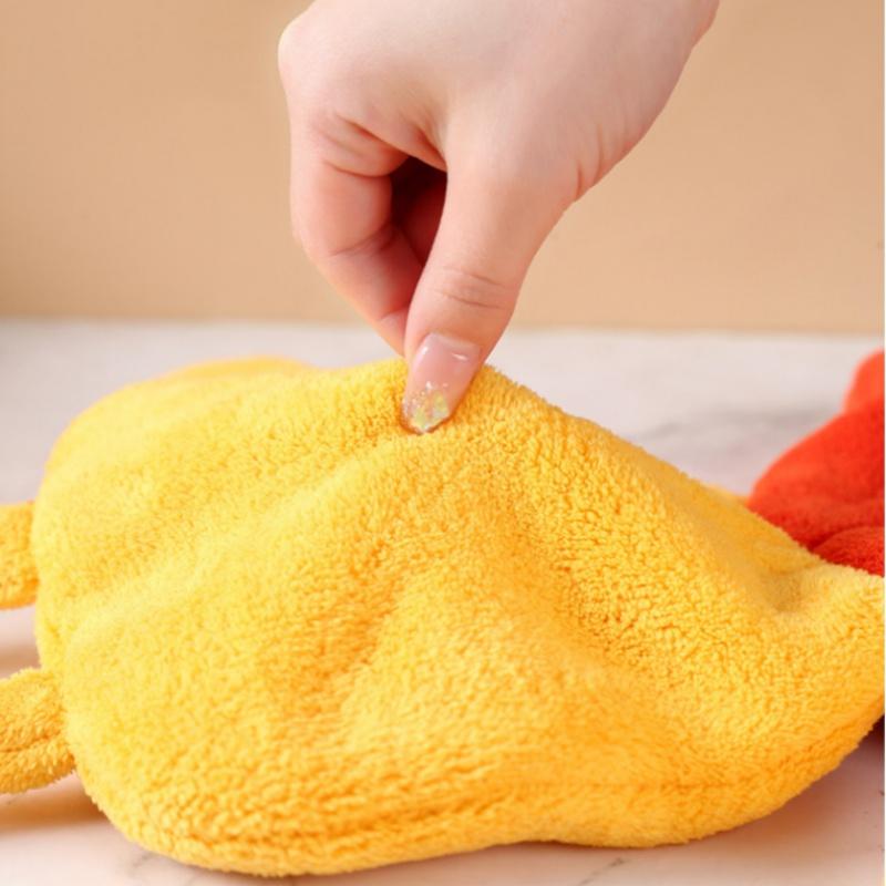 Cartoon Cute Lion Hand Towels Coral Velvet Soft Touch Fine Comfortable Skin-friendly Kitchen Bathroom Towel Super Absorbent