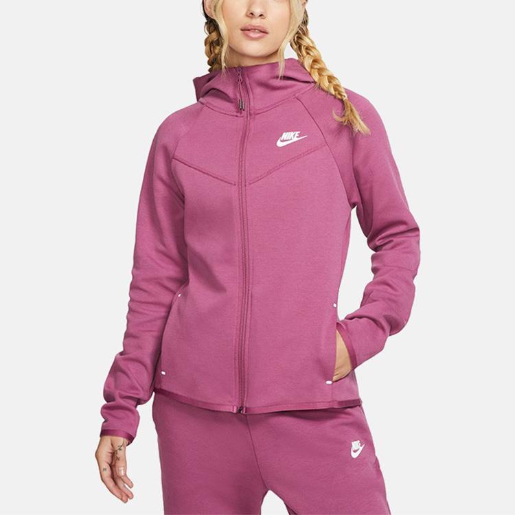 Nike Sportswear Tech Fleece Full-Length Zipper Hooded Jacket Women Jackets Purple BV3456-528