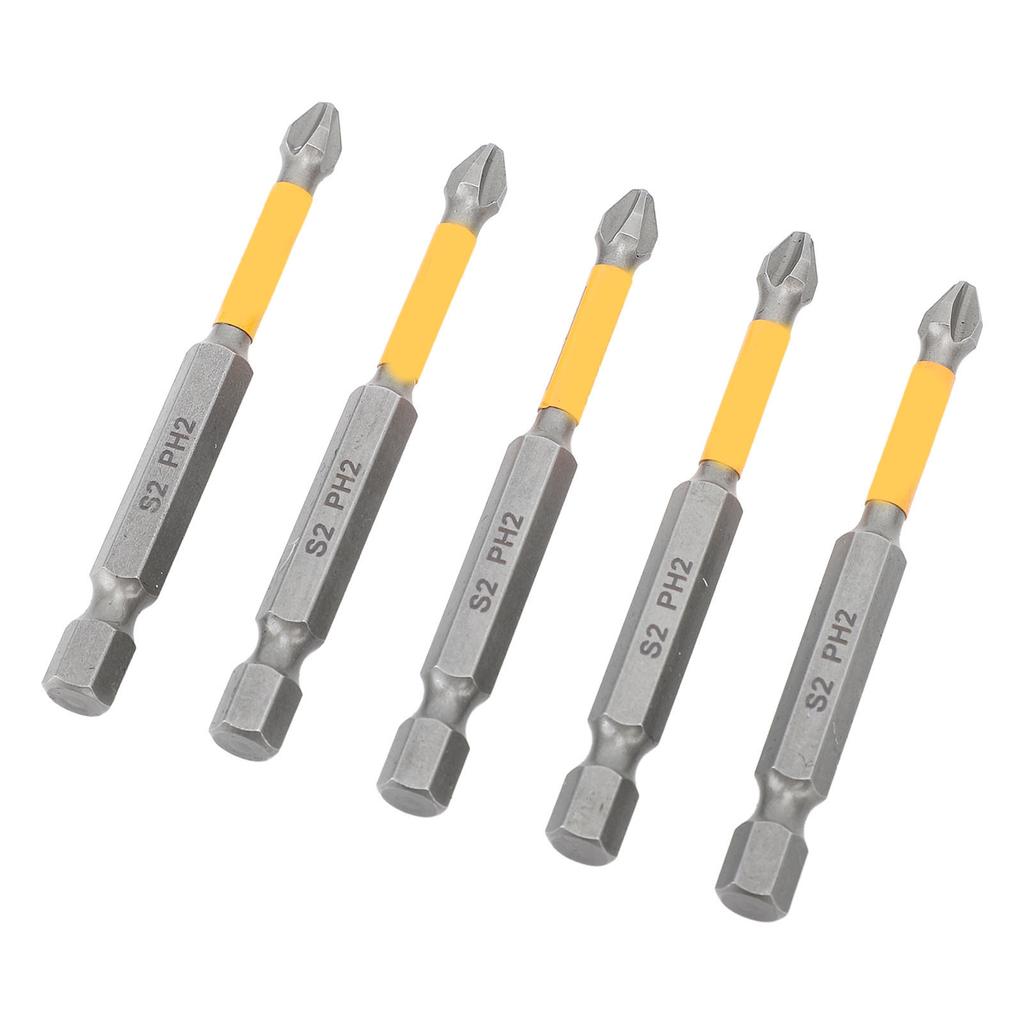 5 Stück Kreuzschlitz-Schraubendreher-Bits S2 Legierter Stahl Schlagfestigkeit Schraubendreher-Bit-Set für Industrie