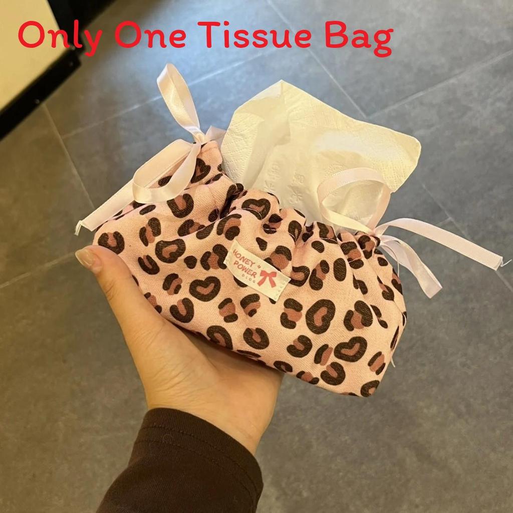 Style Floral Cloth Tissue Box Cover With Drawstring Organizer For Car And Home Decor
