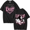 Stray Kids Lee Know Do It Graphic T‑Shirt, Front & Back Pink Flame Heart Print K‑pop Fan Casual Short Sleeve Tee Shirt