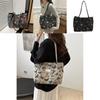 Chic 2024 New Black And White Canvas Tote Bag With Zipper For Daily Use