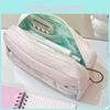 Pink Canvas Pencil Case For Girls With Large Capacity And Multiple Compartments For School Supplies
