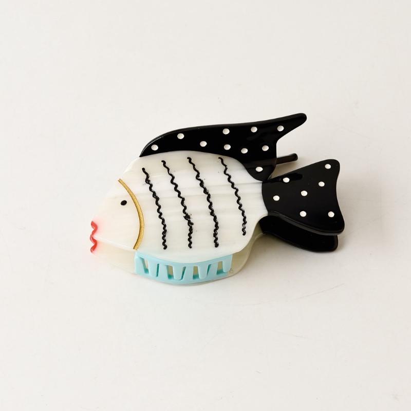 Cartoon Fish Pattern Acetate Hair Claw Summer Ocean Themed Durable Hair Clip for Women Party Dating Hair Accessory
