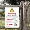 Sicherheitsalarm Videoüberwachung Warnschild Schwerlast Eisen Sicherheitskamera Dekoration mit Alarm Keine Verkabelung Benötigt Außen