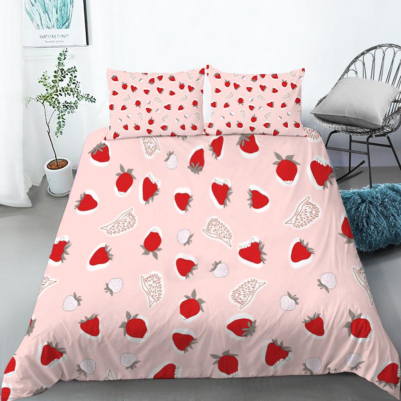 Fruit Bedding Collection Full Queen Size For Kids Adults Lemon Watermelon Print Duvet Cover Collection Quilt Cover Pillowcases Bedroom Decor