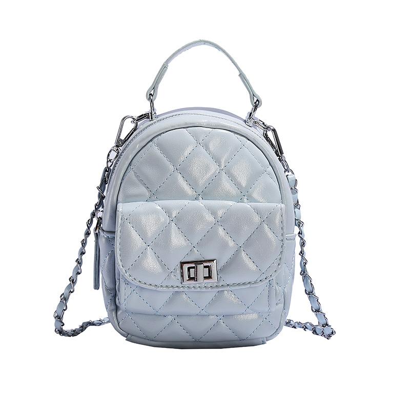 

Текстурированный мини-рюкзак-сумка с ромбовидной цепочкой для женщин, новая модная и повседневная простая сумка для женщин