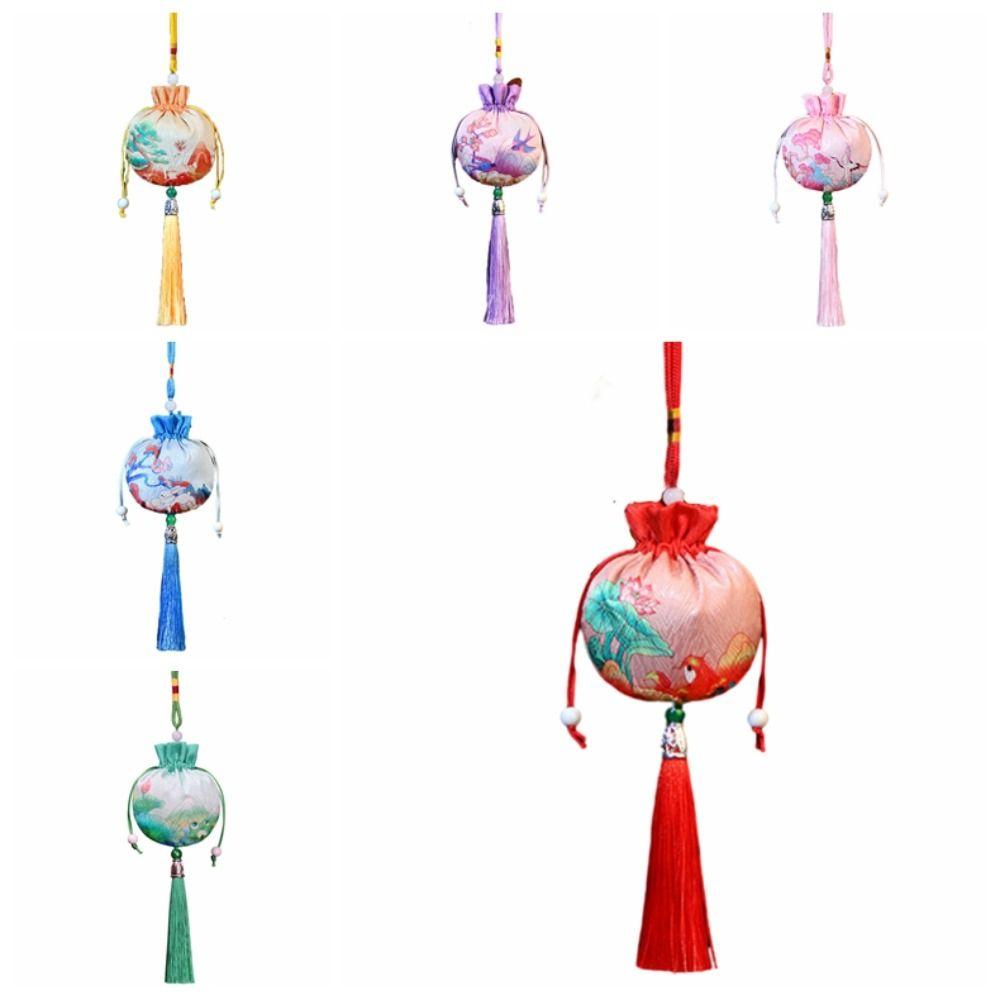 Deer Flower Tassel Drawstring Bag Frog Chinese Style Coin Purse Ins Jewelry Packing Bag Festival