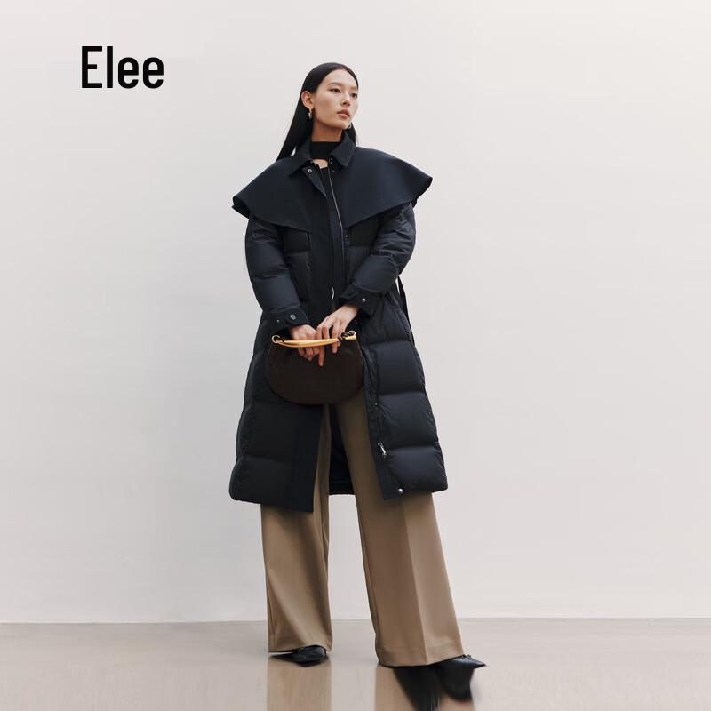 Aolaiyi Women's Elegant Long Trench-Style Down Jacket