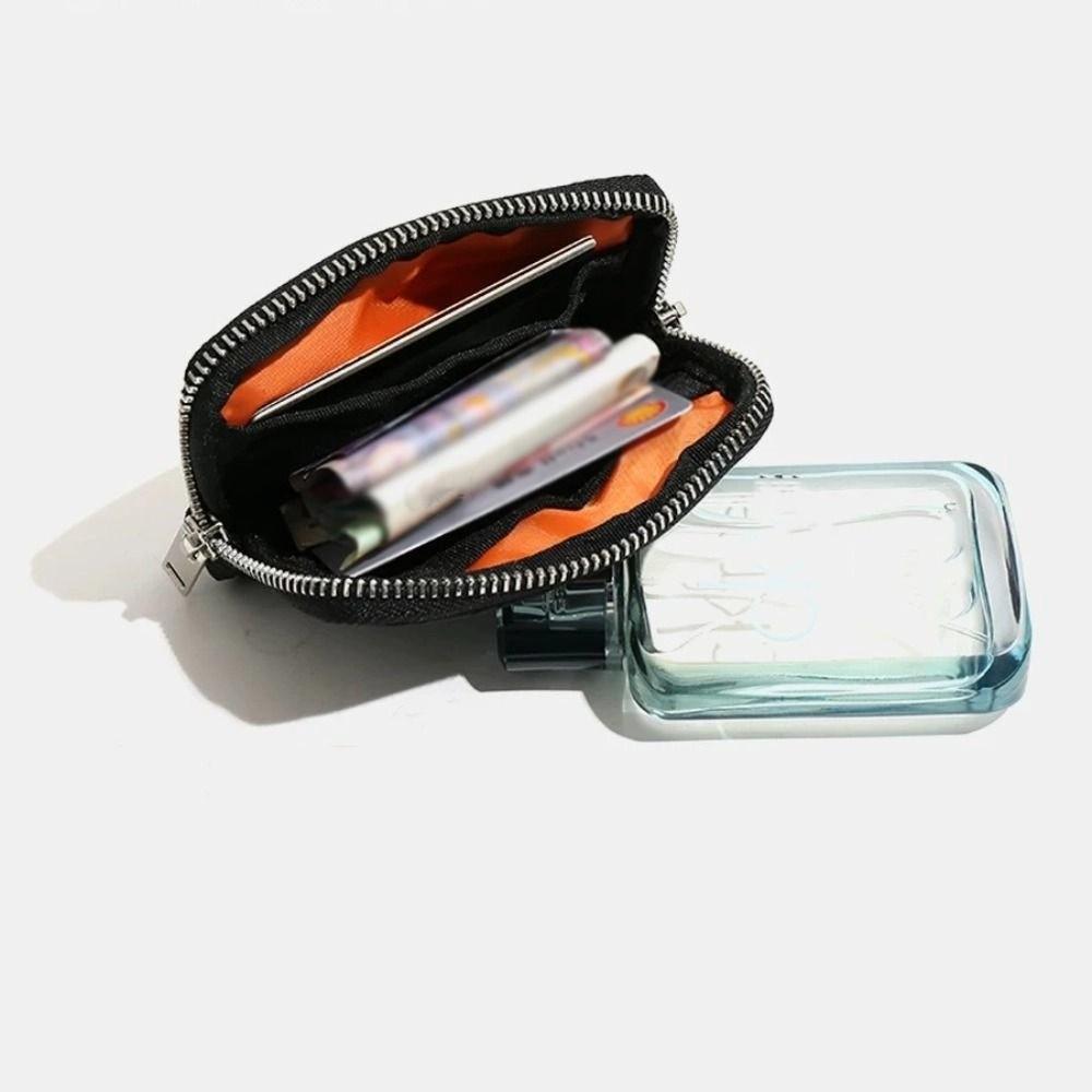 Portable Men Wallet RFID Anti-theft Mini Earbuds Storage Bag Square Nylon Coin Purse Student