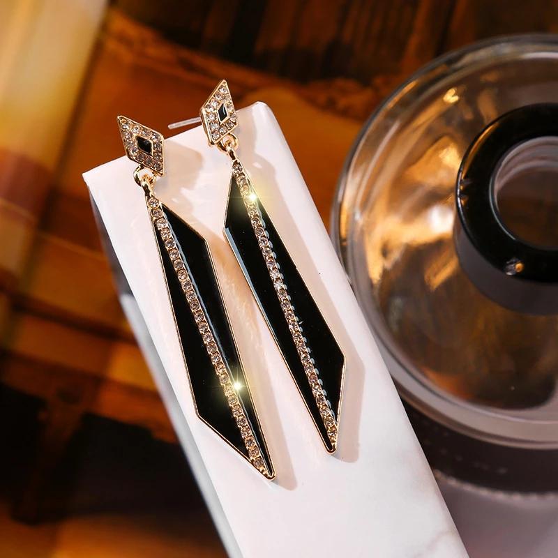 

Кристалл Капля Серьги Геометрические длинные серьги для женщин Темперамент Серьги Модная вечеринка Ювелирные изделия