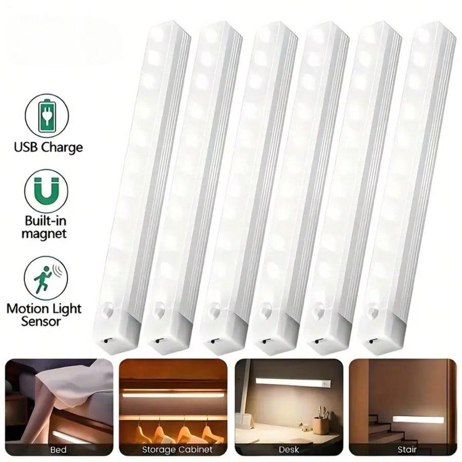 Motion Sensor Light Wireless LED Night Light USB Rechargeable Night Lamp Cabinet Wardrobe Lamp Under Backlight For Kitchen Led