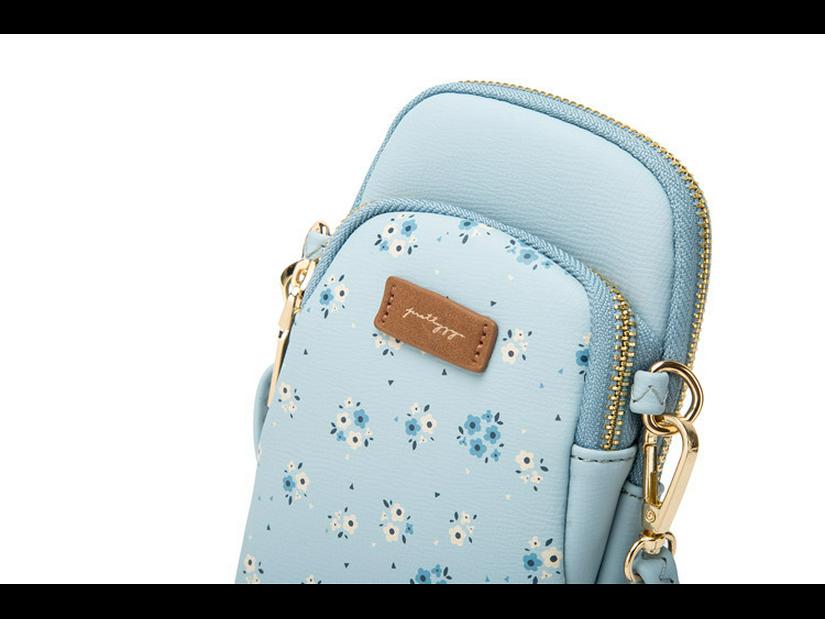 Borsa a tracolla coreana da donna con motivo floreale, doppia zip e grande capacità - Trendy per studenti