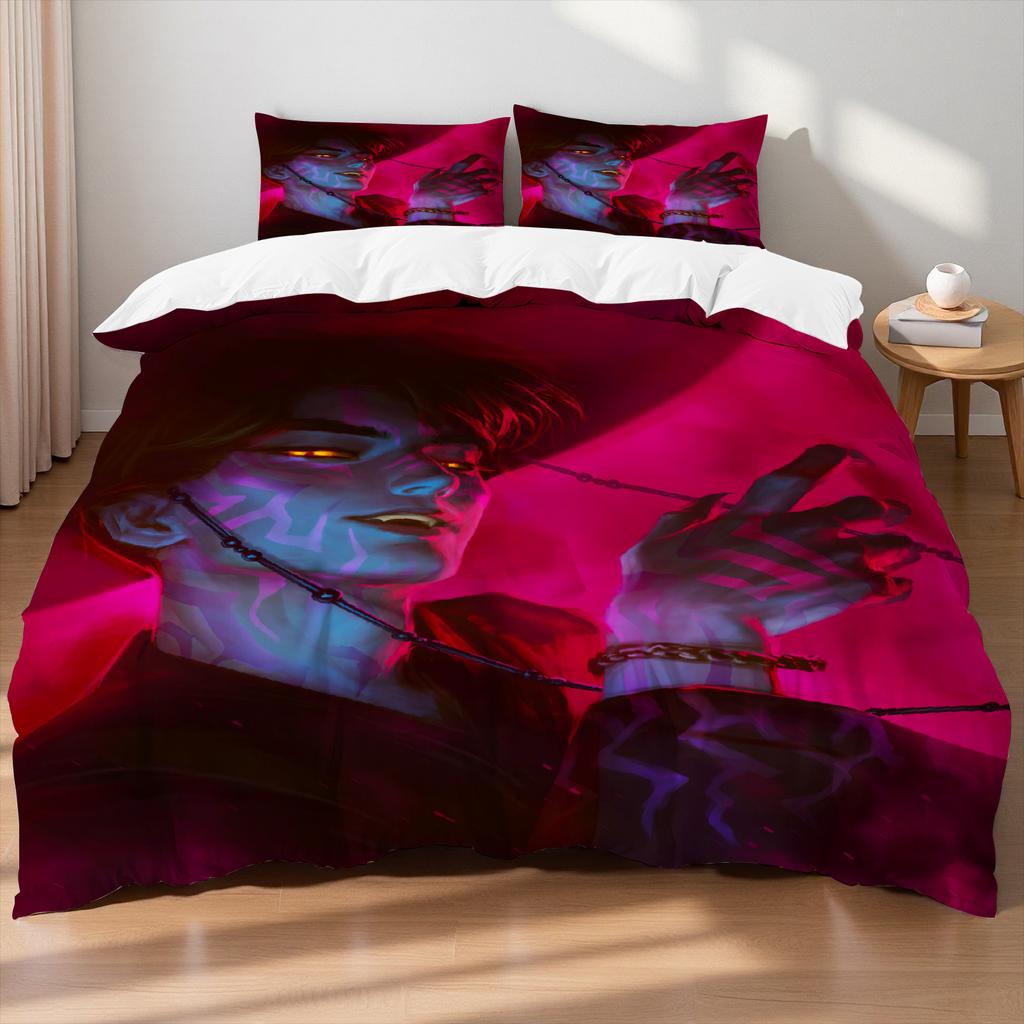 D-Demon Hunters Villain Themed K-Pop Bedding Set Colorful Print Polyester Bed Sheet Duvet Cover Kid Gift Home Textile