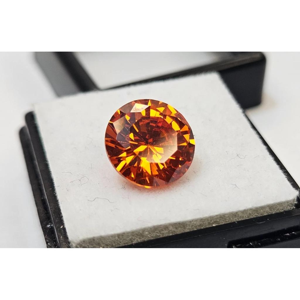 Orange Zircon For Making Ring 6-7 Ct Round Cut Stunning Loose Gemstone