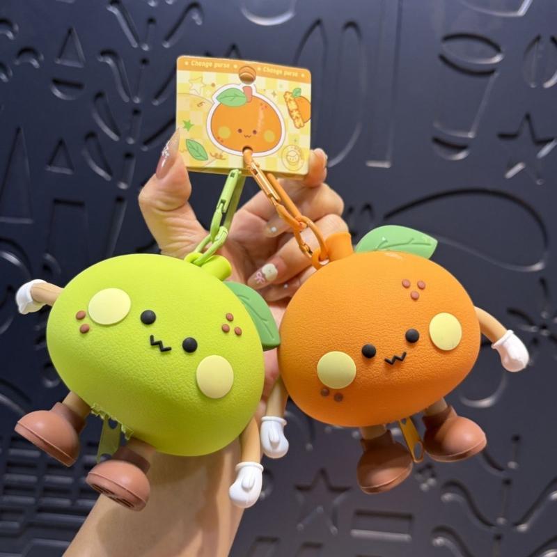 Cartoon Cute Fuits&Vegetables Pvc Portable Coin Purse For Going Out, Headphones, Mini Bag, Backpack Pendant, Gift Toy