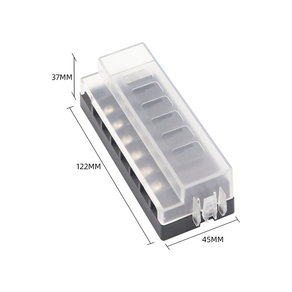 6-Way Compact Fuse Box with Single Input and 6 Outputs 32V DC For ATO ATC Fuses